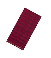 Crimson Woven Soft Silk Saree With Checks-SO4642