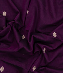 Magenta Handloom Bengal Cotton Saree With Village Motifs-BG1834