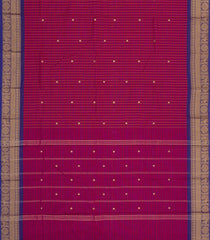 Crimson Woven Chettinad Cotton Saree With Checks-CN1879