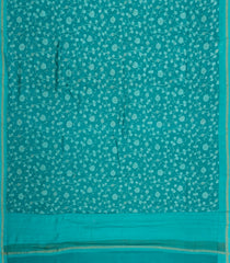 Cyan Printed Chanderi Cotton Saree With Floral Motifs-CC1730
