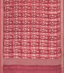 Maroon Printed Chanderi Cotton Saree With Zari Border-CC1459