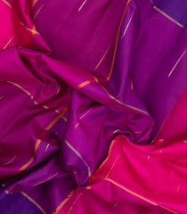 Multicolour Handloom Kanchipuram Silk Saree With Checks & Raindrop Kanchipuram Butta Silk Sarees-KA16616