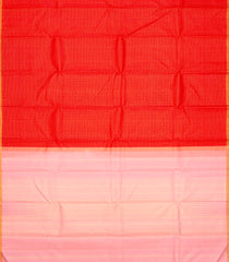 Red Handloom Kanchipuram Silk Saree With Zari Checks-KA12801
