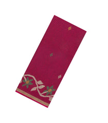 Magenta Printed Blended Erode Cotton Saree With Zari Border-SY0462