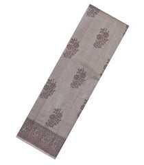 Grey Woven Tussar Silk Saree With Floral Buttas-TU3413