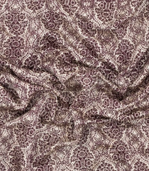 Brown Printed Chanderi Cotton Saree With Contrast Zari Border-CC1677