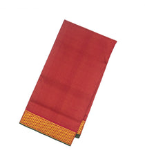 Crimson Handloom Kanchipuram 9 Yards Silk Saree With Zari Stripes