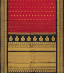Crimson Handloom Gadwal SICO Saree With Cotton Body & Silk Border-GA0409