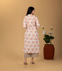 Off-White and Peach Casual Kurta-KR0852