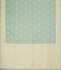 Turquoise Woven Art Tissue Dupion Saree With Floral Zari Buttas-BL5885