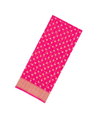 Pink Printed Synthetic Moss Chiffon Saree With Checks-BL5730