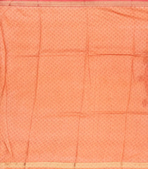 Peach Handloom Tussar Silk Saree With Printed Wave Motifs-TU2659