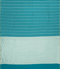 Cyan Woven Banarasi Khaddi Georgette Silk Saree With Stripes-BE1942