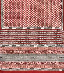 Crimson Printed Jaipur Cotton Saree With Floral Motifs-JC1884
