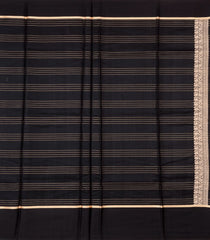 Black Handloom Banarasi Silk Saree With Zari Checks-BE1875
