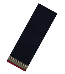 BLack Woven Chirala Cotton Saree With Temple Border-CR1419