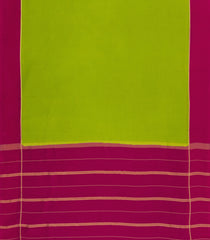 Neon Green Woven Mysore Silk Saree With Contrast Border-MS3290