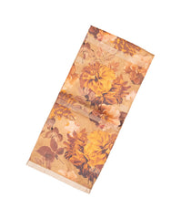 Beige Handloom Tussar Silk Saree With Printed Floral Motifs-TU2684