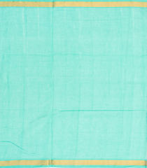 Turquoise Handloom Venkatagiri Cotton Saree With Stripes & Buttas