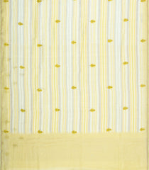 Yellow Handloom Linen Saree With Printed & Embroidered Floral Motifs-LI0788