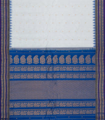 White Handloom Gadwal SICO Saree With Cotton Body & Silk Border-GA0364
