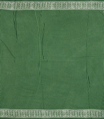 Green Printed Jaipur Cotton Saree With Floral Motifs-JC1593