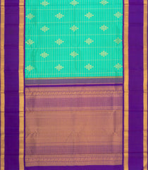 Aquamarine Handloom Korvai Kanchipuram Silk Saree With Zari Checks & Buttas-KA16686