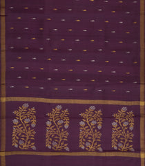 Dark Lilac Woven Tussar Silk Saree With Mango Motifs & Zari Border-TU3535