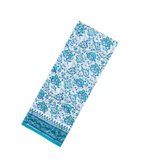 White Printed Jaipur Cotton Saree With Floral Motifs-JC1486