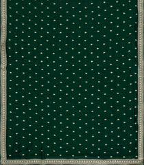 Bottle Green Woven Synthetic Blended Saree With Embroidered Motifs-EN2078