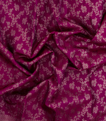 Magenta Handloom Kanchipuram Silk Saree With Floral Motifs-KA15022-Magenta