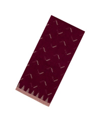 Maroon Handloom Bengal Cotton Saree With Chevron Buttas-BG1583