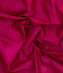Pink Handloom Silk Cotton Saree With Contrast Zari Border-SC4641
