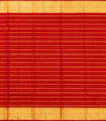Crimson Handloom Kanchipuram Silk Saree With Zari Checks  & Stripes-KA14435