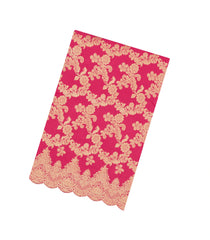 Peach Woven Viscose Saree With Floral Vine Motifs-BL6117