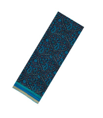 Dark Blue Woven Pure Silk Saree With Printed Floral Motifs-PS0668