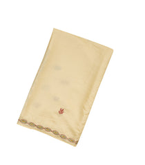 Cream Woven Blended Georgette Saree With Embroidered Floral Motifs-EN1832