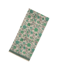 Green Woven Chanderi Cotton Saree With Printed Floral Motifs-CC1315