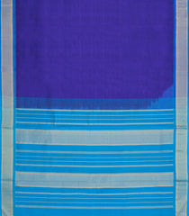 Violet Handloom Silk Cotton Saree With Zari Stripes & Contrast Border-SC4749
