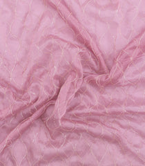 Dusty Pink Woven Pure Organza Silk Saree With Meena Floral Embroidery -EN2107
