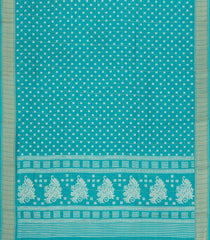 Turquoise Printed Art Dola Silk Saree With Zari Checks & Border-BL5741