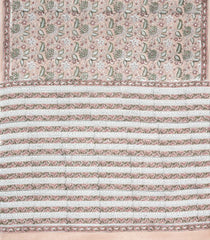 Taupe Printed Jaipur Cotton Saree With Floral Motifs-JC1878