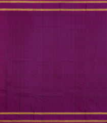 Olive Green Handloom Kanchipuram Silk Saree With Purple Border-KA15523