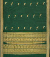Green Handloom Silk Cotton Saree With Buttas-SC4334