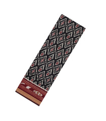 Black Printed Blended Chanderi Cotton Saree With Zari Border-BL5778