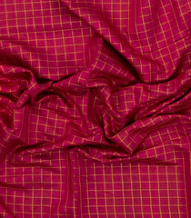 Red Woven Tussar Silk Saree With Chekcs & Black Border-TU3233