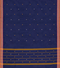 Dark Blue Woven Chettinad Cotton Saree With Buttas-CN1861