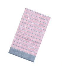 Light Peach Handloom Pochampally Ikat Silk Saree With Tie & Dye Motifs -IK0429