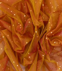 Mustard Woven Organza Saree With Sequin Work & Paithani Pallu-TU2645