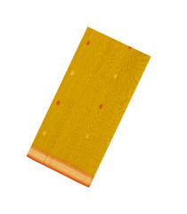 Mustard Handloom Maheswari Silk Cotton Saree With Buttas-SC4169
